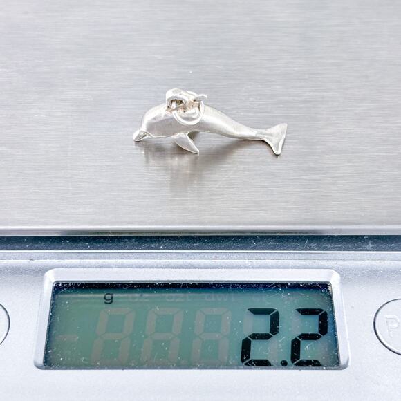 Vintage Sterling Silver 925 Dolphin Charm Pendant - Picture 9 of 10